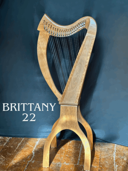 thumbnail image 2 of DEURA 37" Large Celtic Lap Harp – 22 Strings, Rosewood Finish, Right-Handed, Handmade Irish Folk Instrument (DH800) 2 of 3